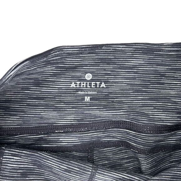 Athleta Gray Energy Power Up Capri Pants Size M Slit Yoga Workout Low Rise - Picture 7 of 10